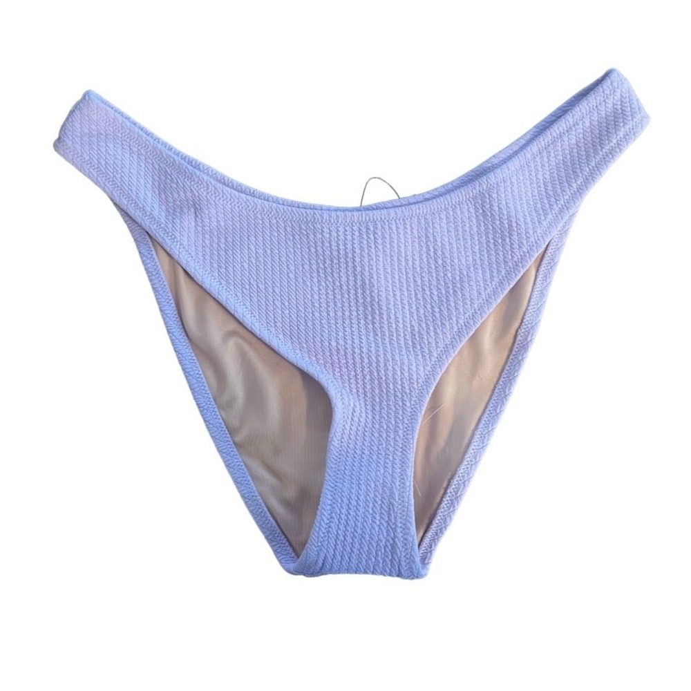 J.Crew Textured High Leg Bikini Bottom Lavender‎ Purple BC050 L